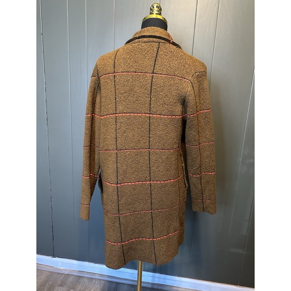 Time and Tru Women's Open Front Long Sleeve Cardigan Brown Plaid XS‎ 0-2 - Picture 4 of 8